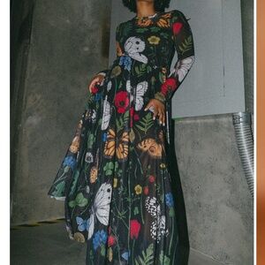 Dressed In Lala Butterfly Maxi Dress, Size Large